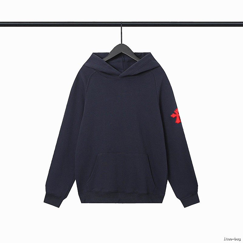 Chrome Hearts 2089-83 Navy Cross Graphic Hoodie Sport Casual