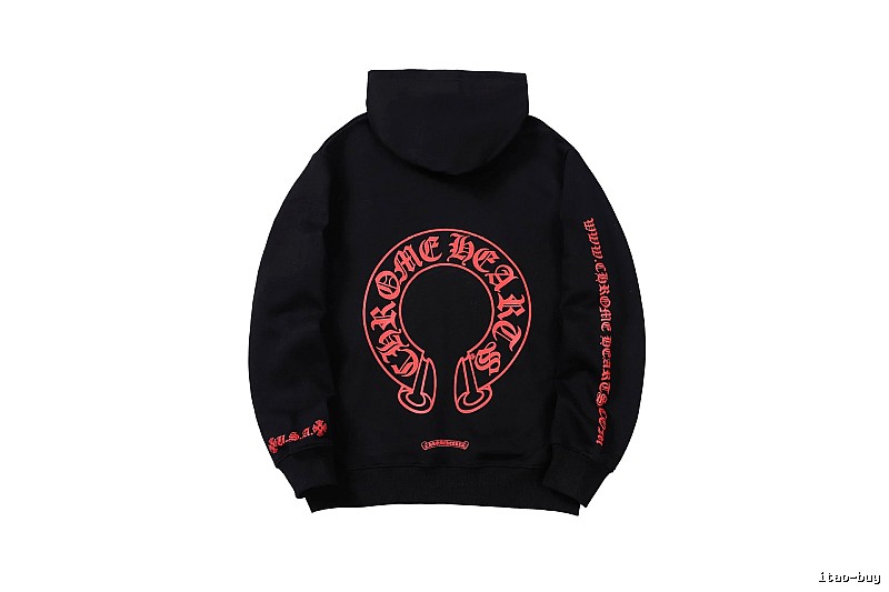 Chrome Hearts Casual Cross graphic hoodie Black Blue Cross for Comfortable Styling