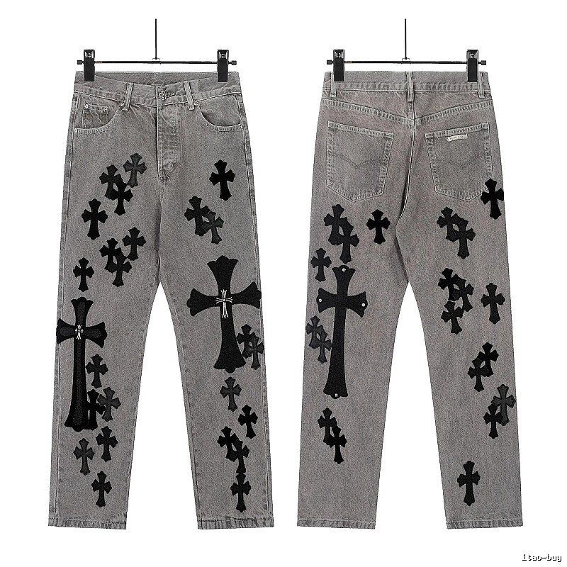 Chrome Hearts Compact Graphic jeans Light Denim Jeans for Smart Casual Looks