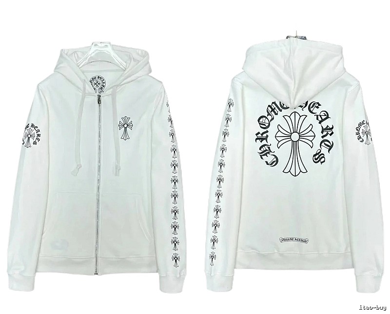 Chrome Hearts Cross Cool Style White Hoodie