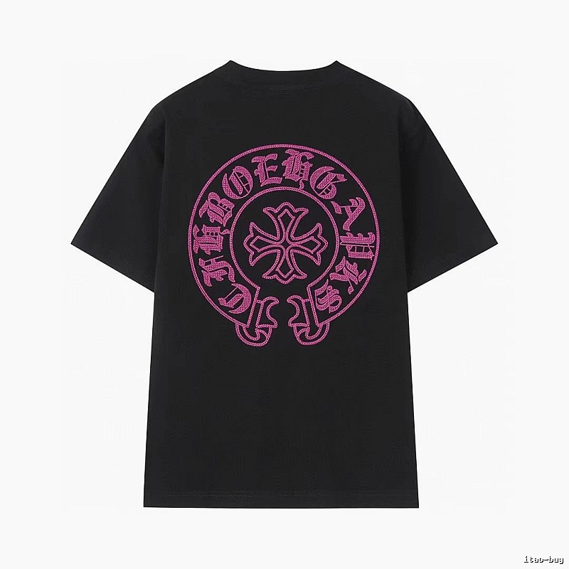 Chrome Hearts Cross-embroidered Cool & Trendy Black Short-sleeve T-shirt