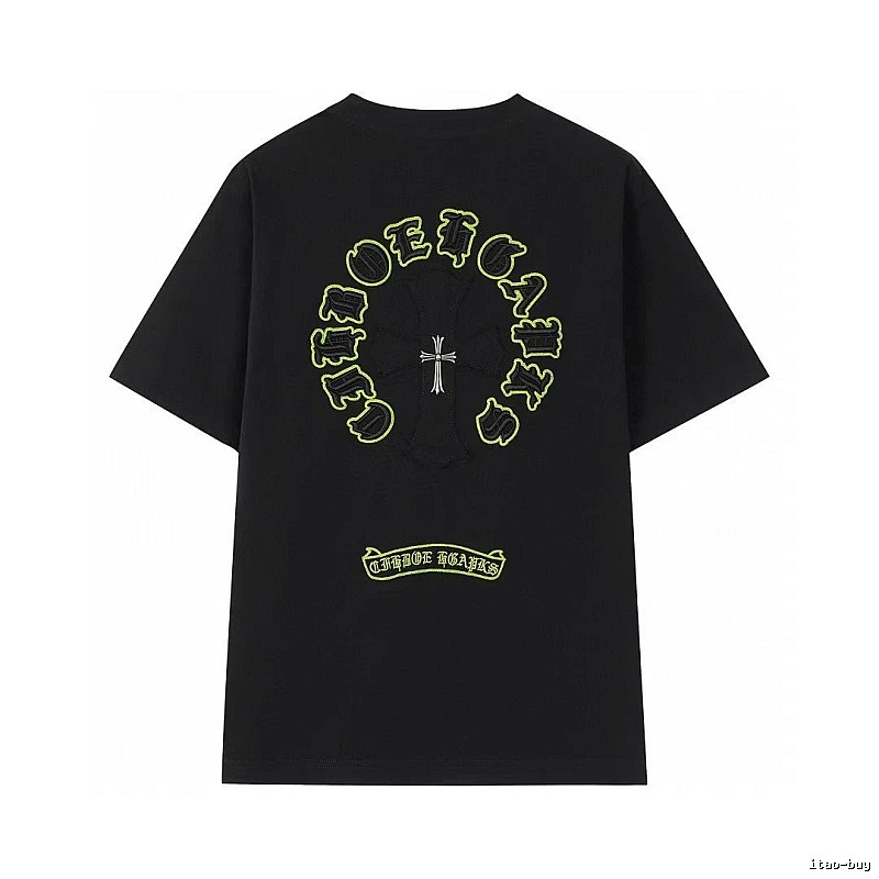 Chrome Hearts Cross Embroidered Street Style Black T-Shirt