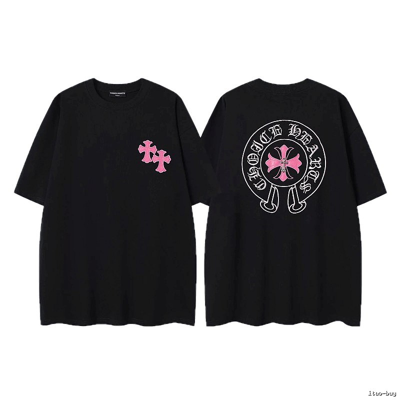 Chrome Hearts Cross Embroidered Street-style Black T-Shirt