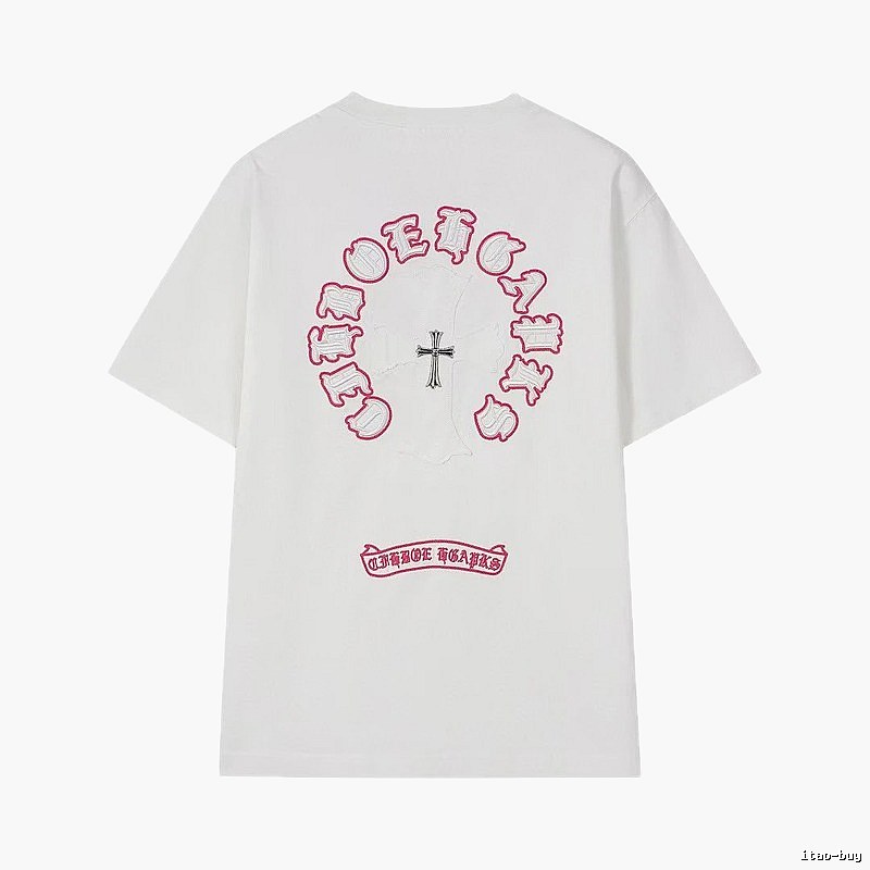Chrome Hearts Cross Embroidered Street Style White T-Shirt