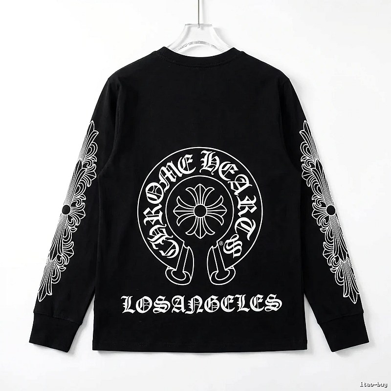 Chrome Hearts Cross Flower Dark Style Black Long Sleeve