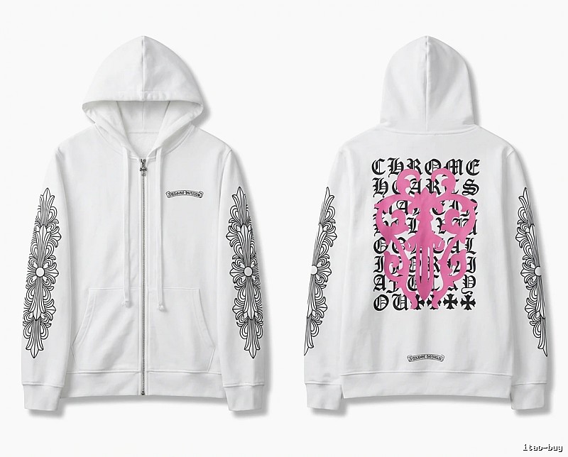 Chrome Hearts Cross Flower Trendy and Cool Style White Sweatshirt