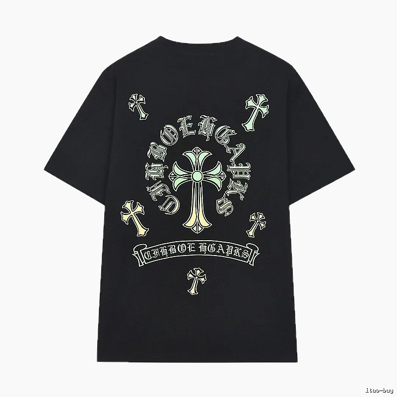 Chrome Hearts Cross Print Gothic Black Short-sleeve T-shirt