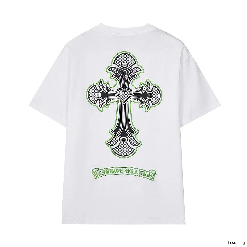 Chrome Hearts Cross Print Street Style White T-Shirt