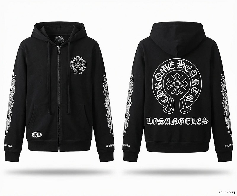 Chrome Hearts dark style black cardigan