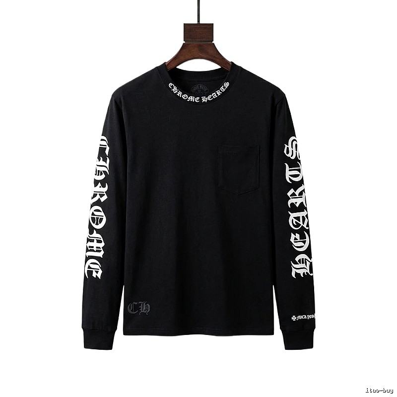 Chrome Hearts Dark Style Long-sleeved Black T-shirt