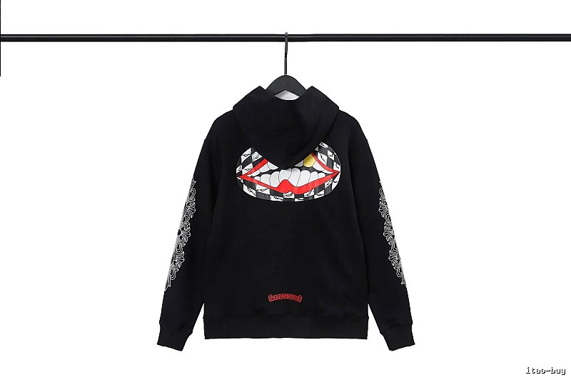 Chrome Hearts Easy Match Cross graphic hoodie Black Blue Cross for Leisure Wear