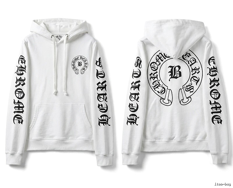 Chrome Hearts Gothic-style white hoodie