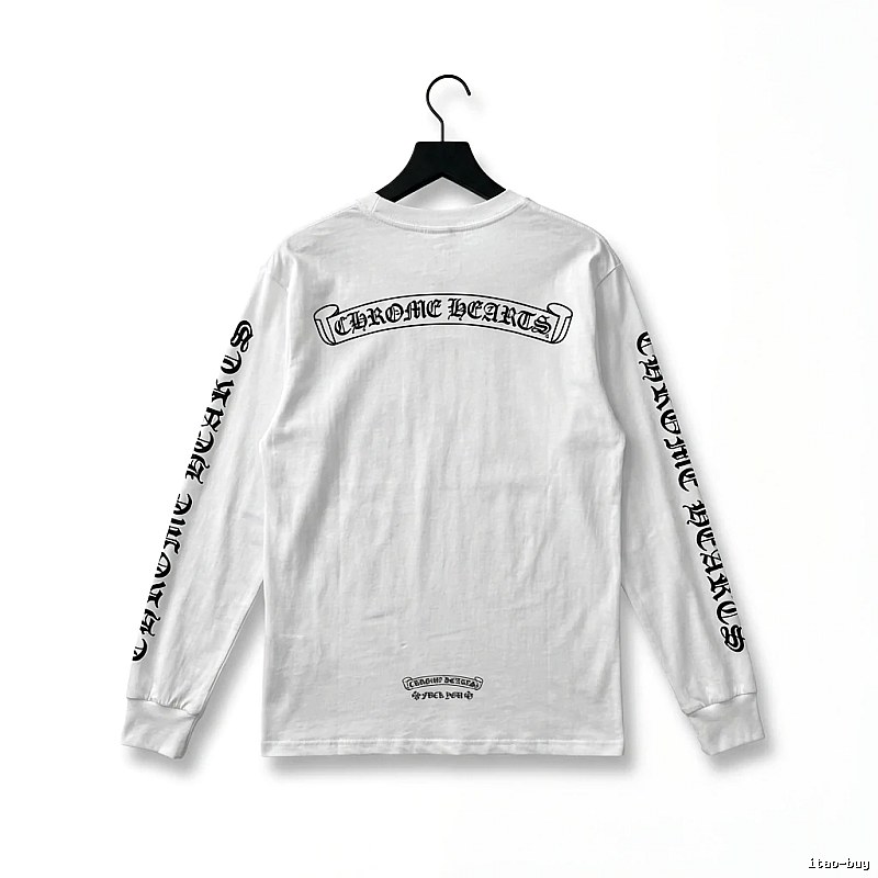 Chrome Hearts Gothic Style White Long-sleeved Shirt