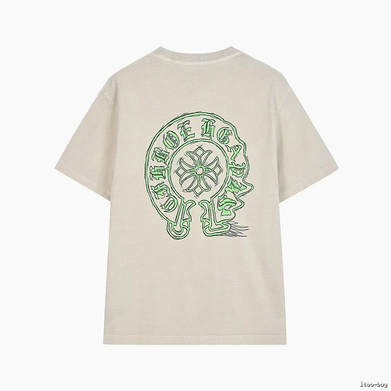 Chrome Hearts Horseshoe Cross Print Street Style Off-white T-shirt