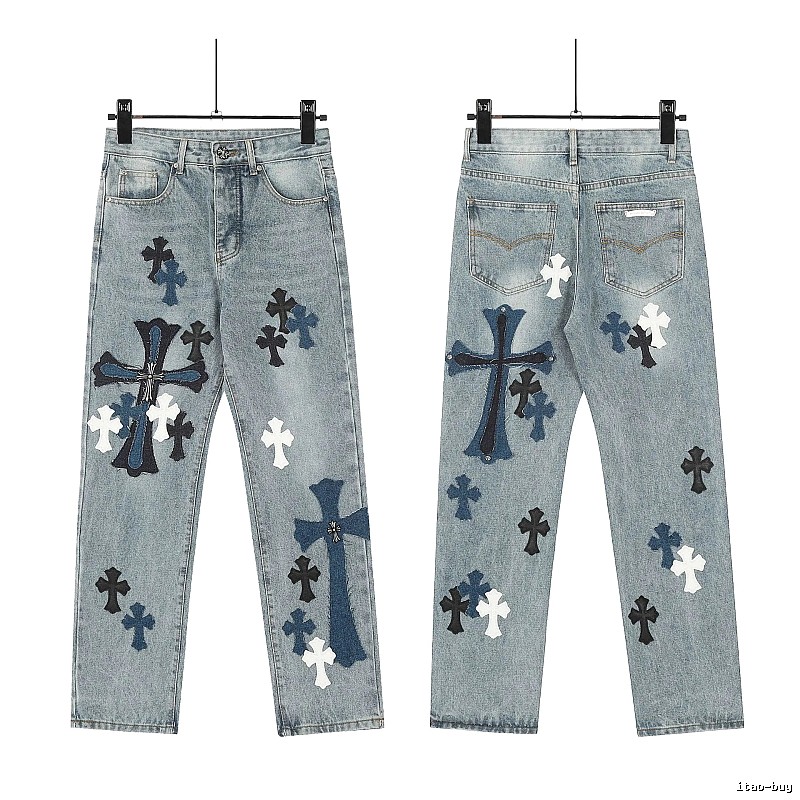 Chrome Hearts Lightweight Graphic jeans Light Denim Jeans for Trend Styling