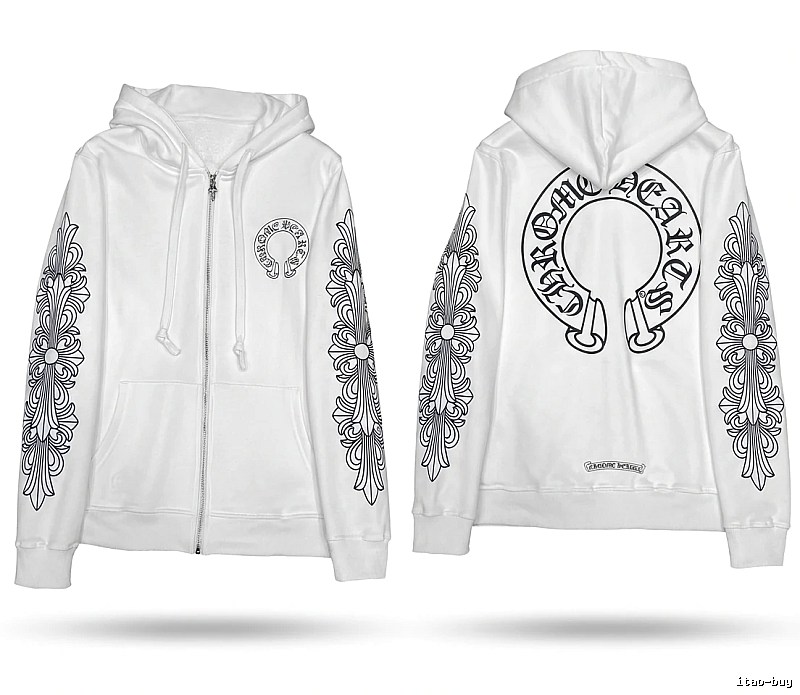 Chrome Hearts Printed Trendy and Cool Style White Hoodie