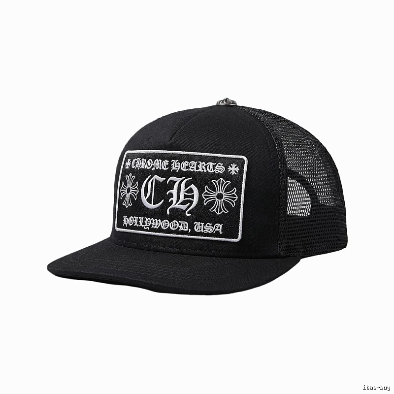 Chrome Hearts retro-style black cap