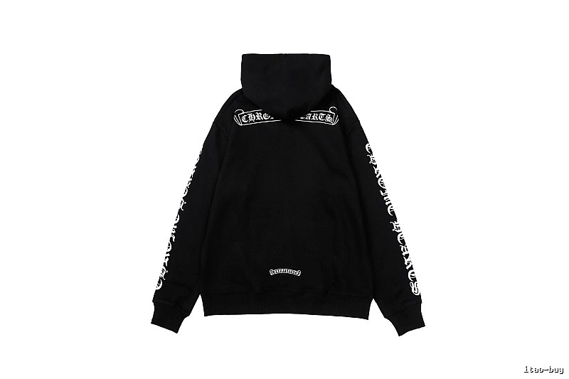 Chrome Hearts Statement Cross graphic hoodie Black Blue Cross for Outdoor Plans