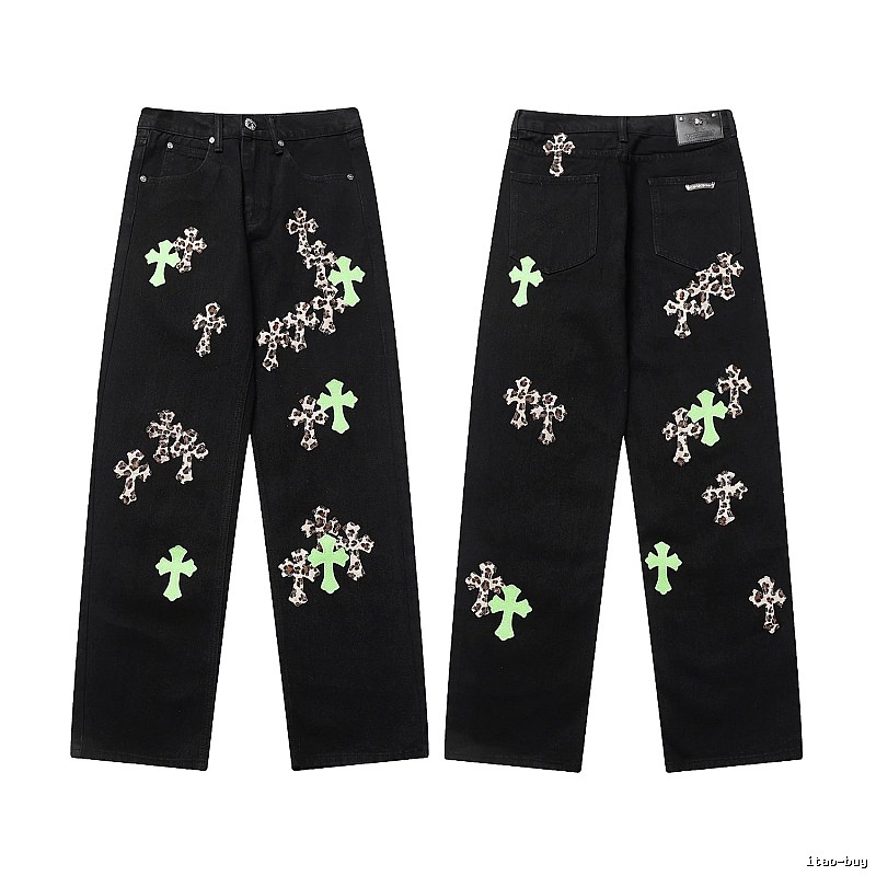 Chrome Hearts Summer Graphic jeans Light Denim Jeans with Bold Graphic