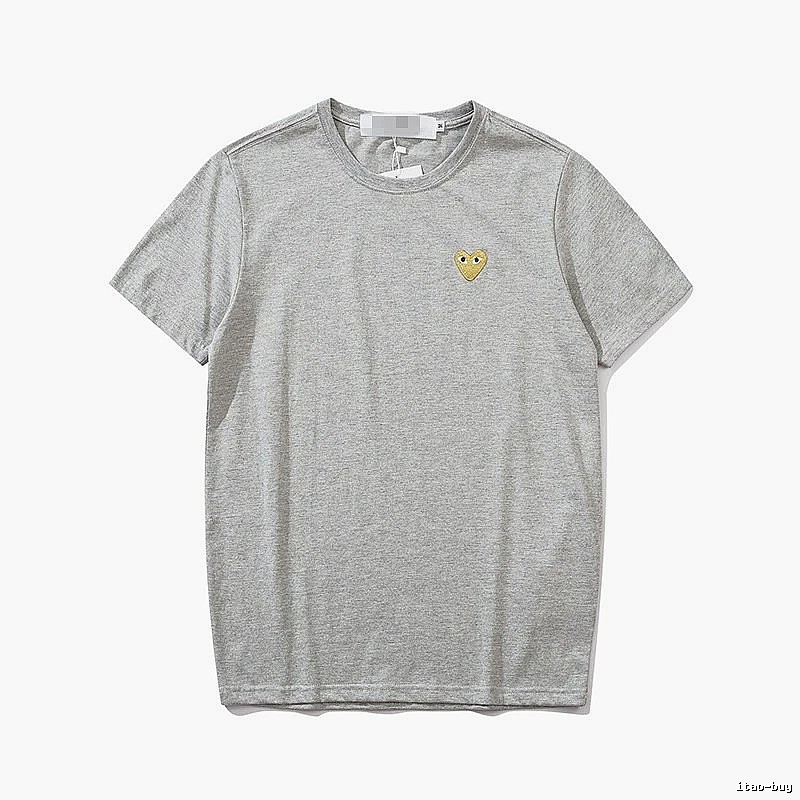 Comme des Garcons PLAY 2021-53 Gray Style 2153 Heart Logo T-Shirt Training Look