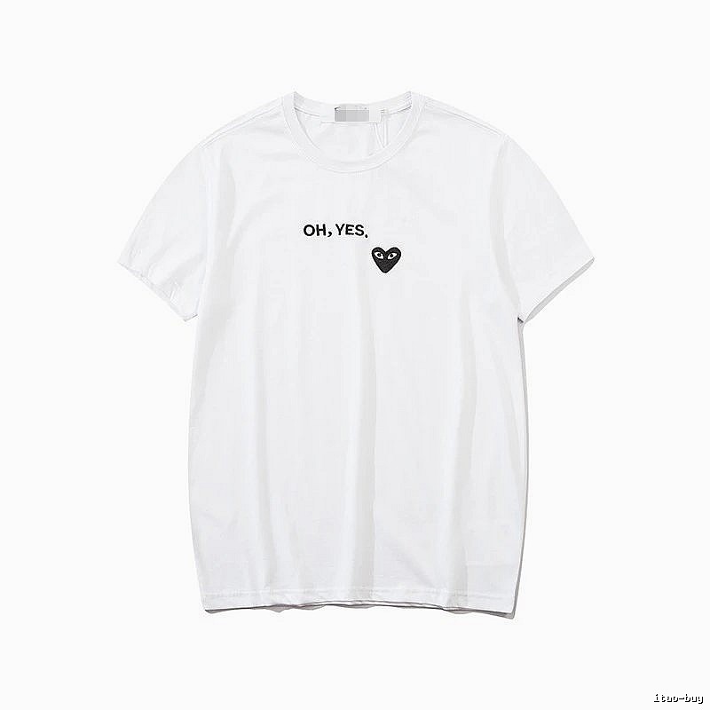 Comme des Garcons PLAY 2021-87 White Style 2187 Heart Logo T-Shirt Statement Graphic