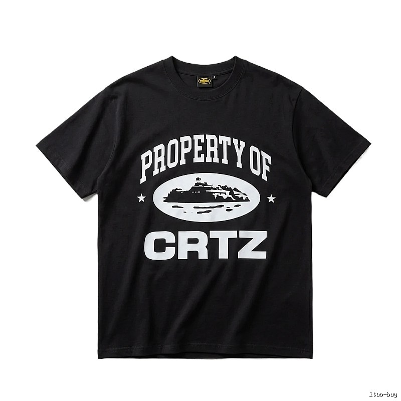 Corteiz black and white minimalist style T-shirt