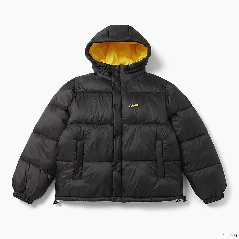 Corteiz black and yellow color - blocking down jacket