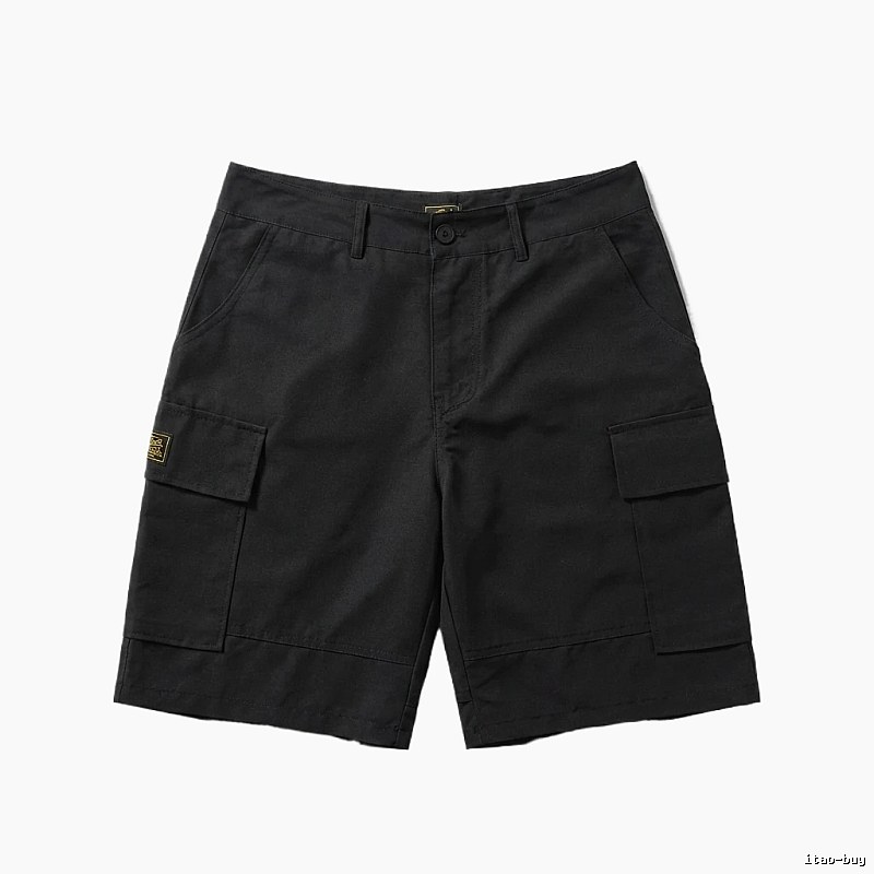 Corteiz Black Workwear-Style Shorts
