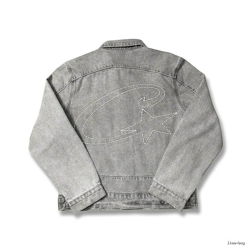 Corteiz denim retro-style grey coat
