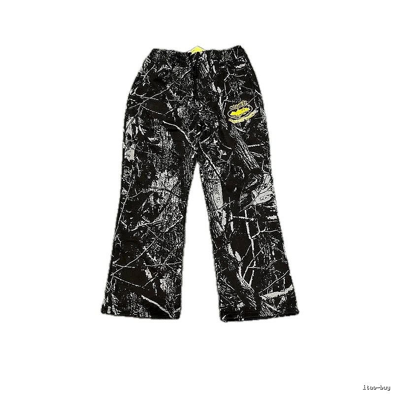 Corteiz graffiti-style black long trousers
