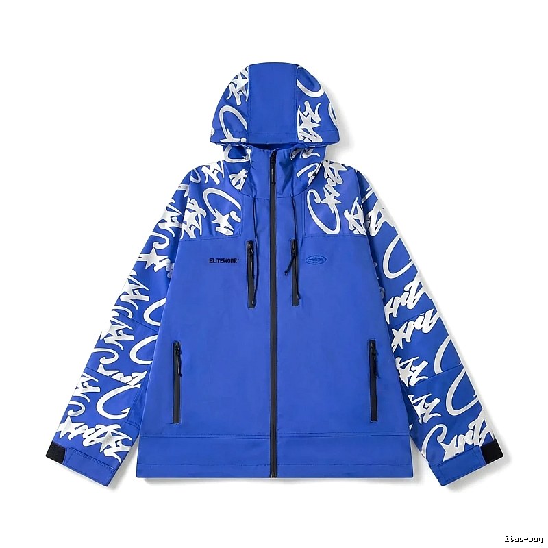 Corteiz Graffiti Style Blue Windbreaker