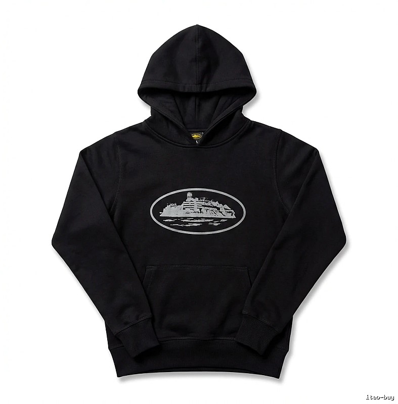 Corteiz Island Logo Minimalist Style Black Sweatshirt