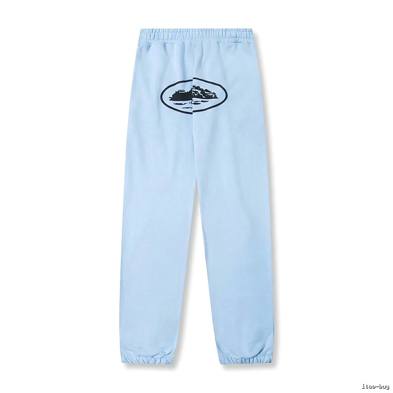 Corteiz Printed Casual Light Blue Pants