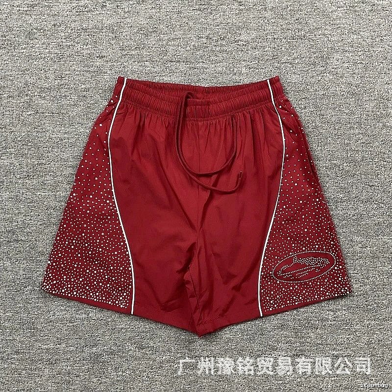 Corteiz Starry Street Style Burgundy Shorts