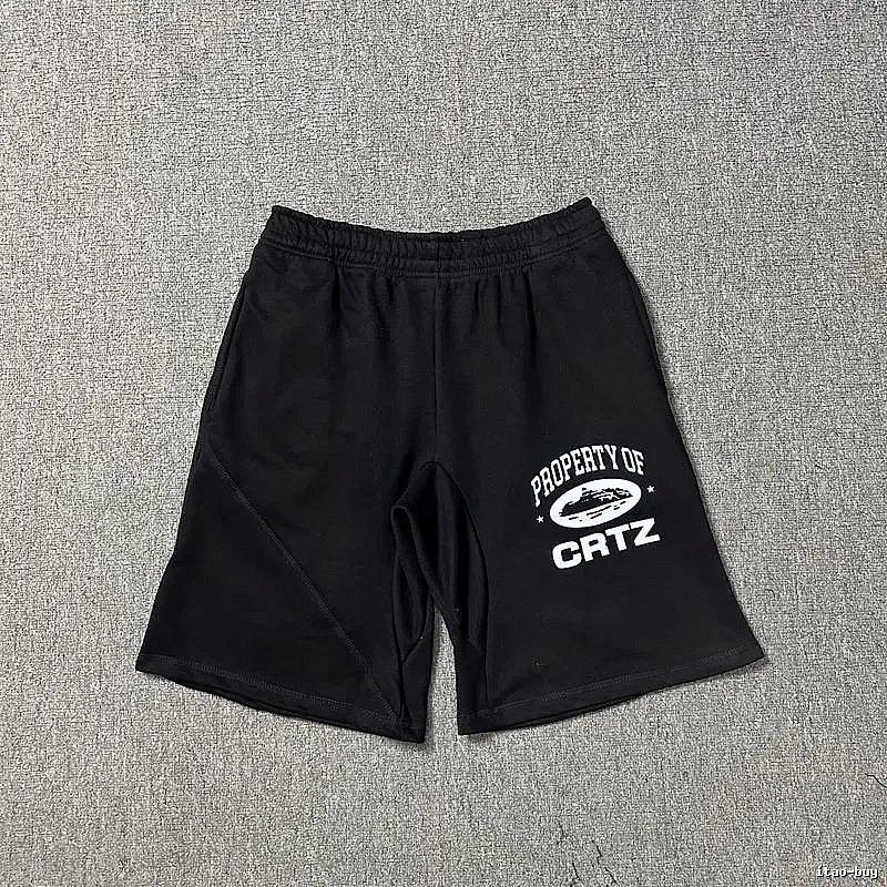 Corteiz trendy black shorts