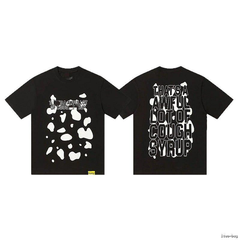 COUGH SYRUP Printed Street Style Black Short Sleeve T-shirt