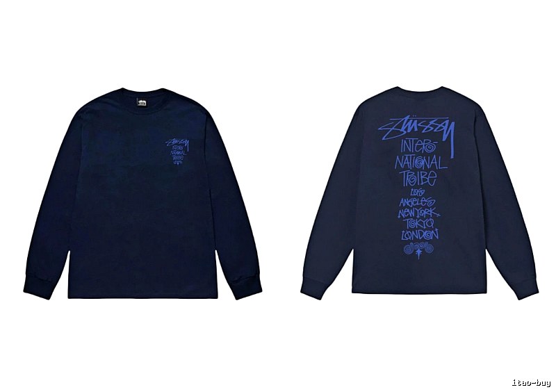 Dark blue hoodie with Stussy graffiti style