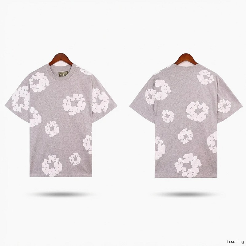 DENIM TEARS Printed Casual Grey T-shirt