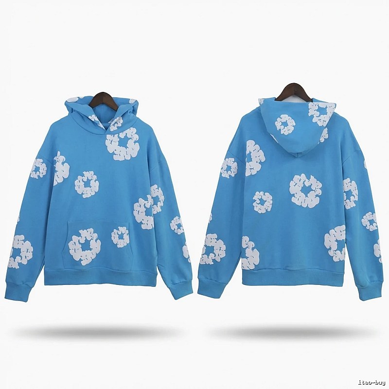 DENIM TEARS Printed Casual Style Blue Sweatshirt