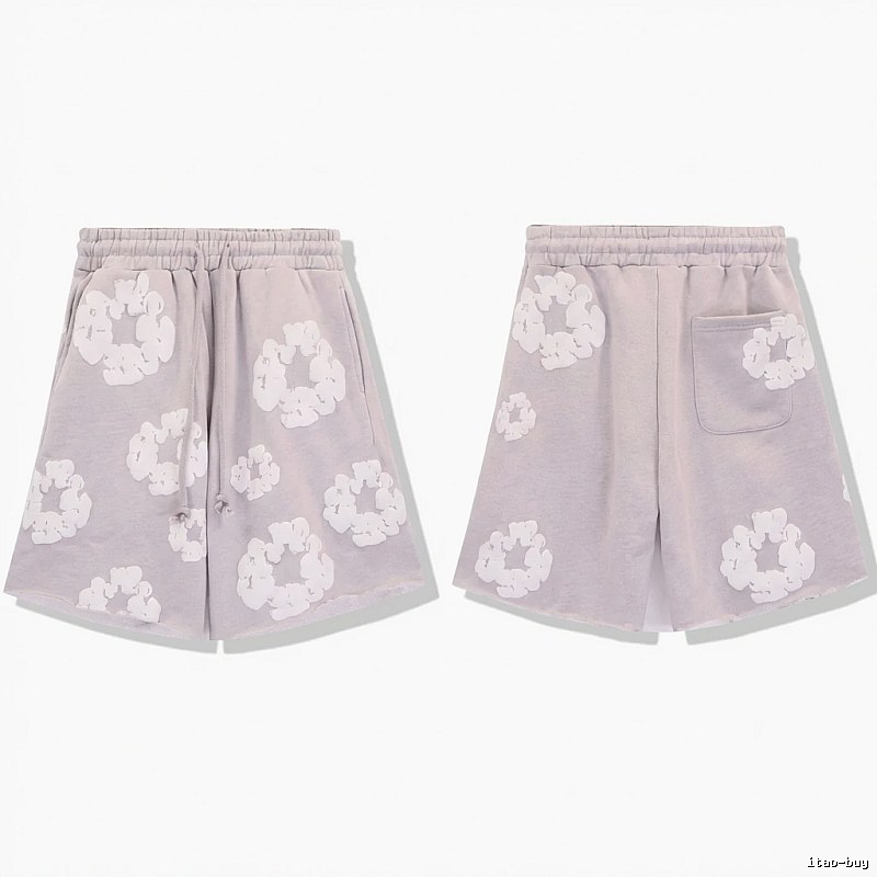 DENIM TEARS Printed Retro Style Shorts