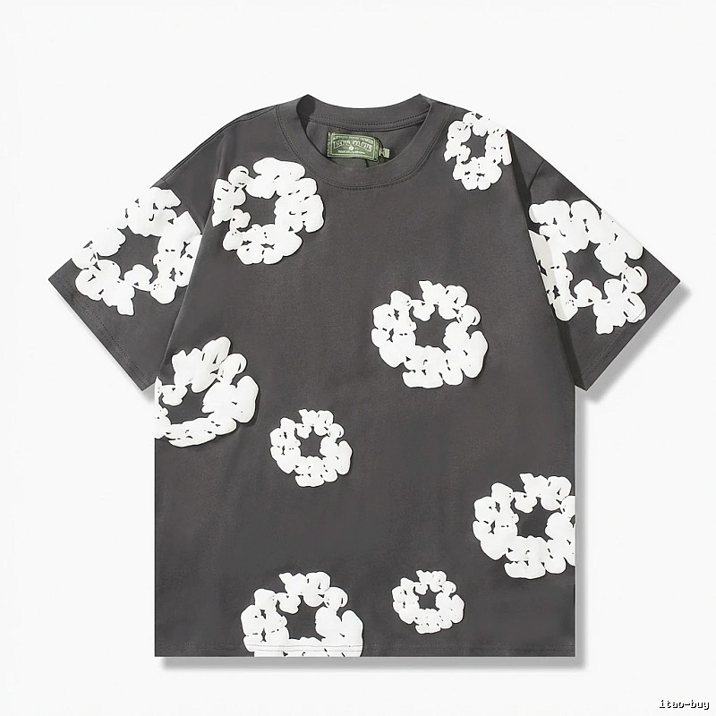 DENIM TEARS Three-dimensional Flower Style T-shirt