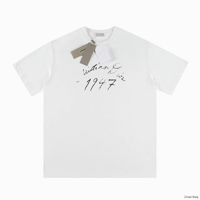 Dior 1947 Collection Minimalist Style White T-Shirt