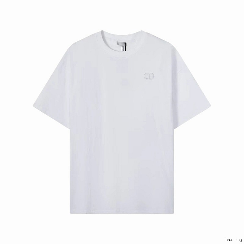 Dior CD Embroidered Minimalist Style White T-Shirt