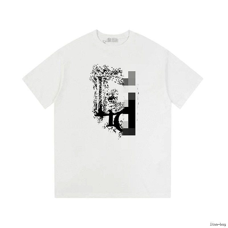 Dior Distressed Print Street Style White T-Shirt