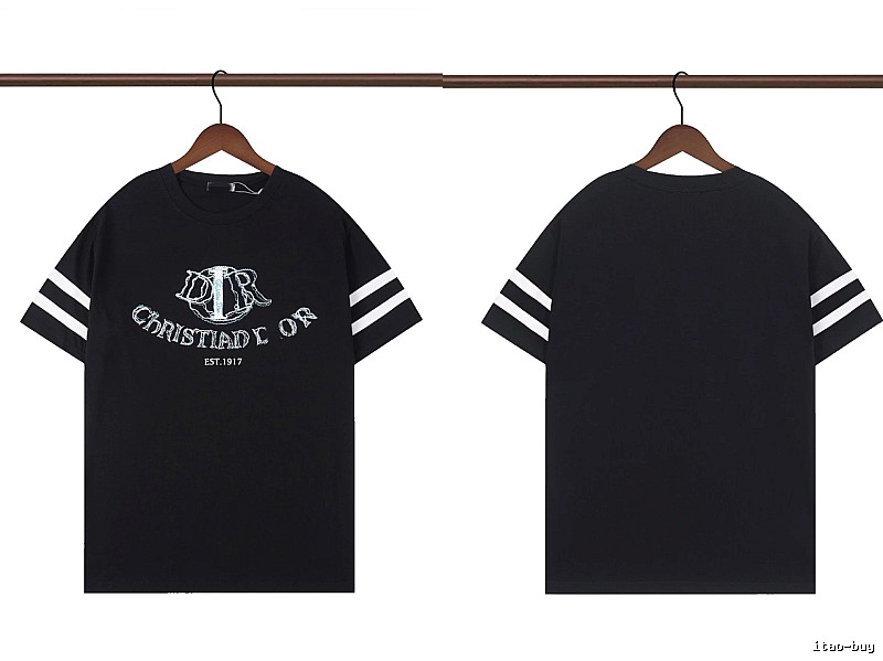 Dior Embroidered Vintage-style Black Short-sleeve T-shirt