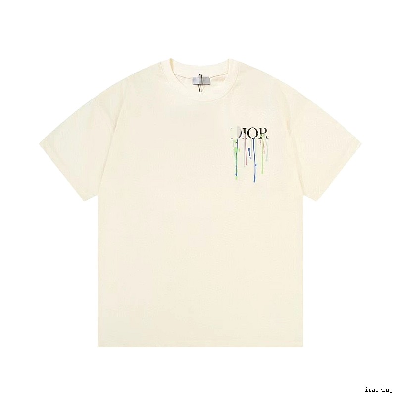 Dior Graffiti Print Street-style Off-white T-Shirt