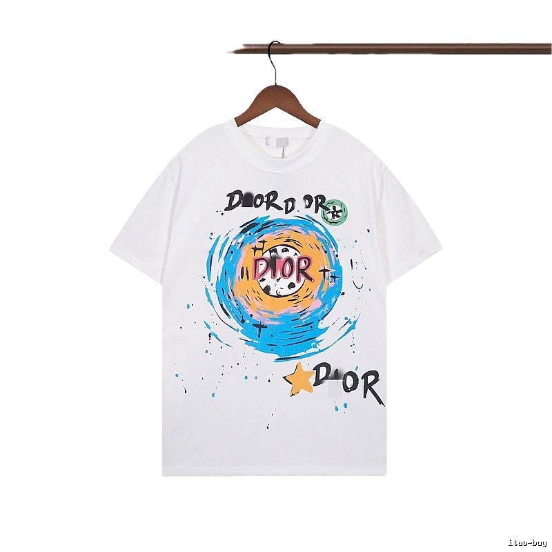 Dior Graffiti Trend Style White Short-sleeve T-shirt