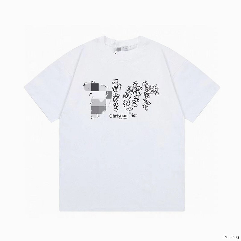Dior Monogram All-Over Printed Trendy White T-Shirt
