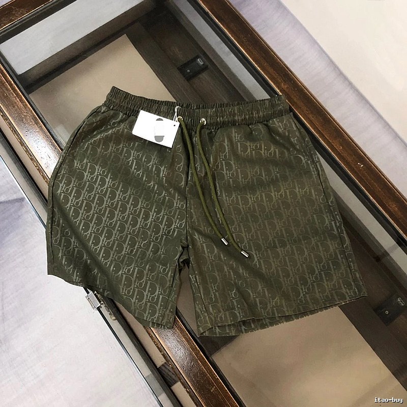 Dior Monogram Casual Army Green Shorts