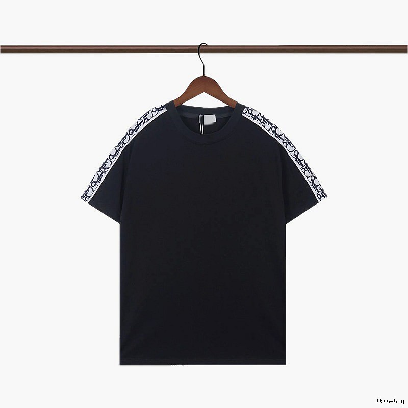 Dior Monogram Webbing Cool Street Style Black T-Shirt